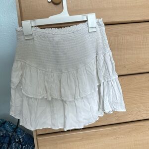 White ruffled skort
